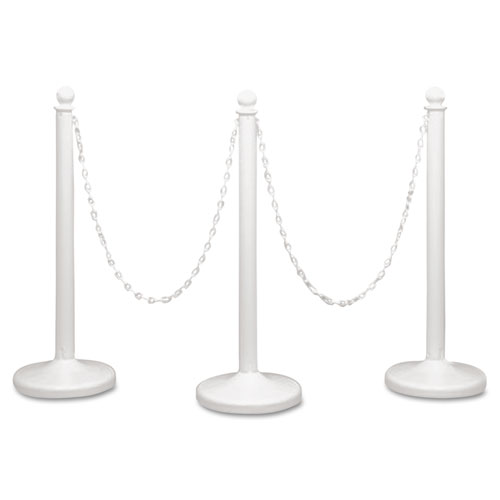 Image of Crowd Control Stanchion Chain, Plastic, 40 ft, White