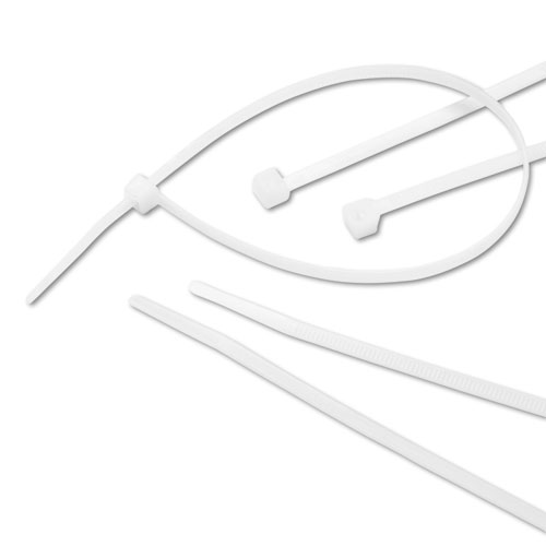 Nylon Cable Ties, 11 x 0.19, 50 lb, Natural, 500/Pack | by Plexsupply