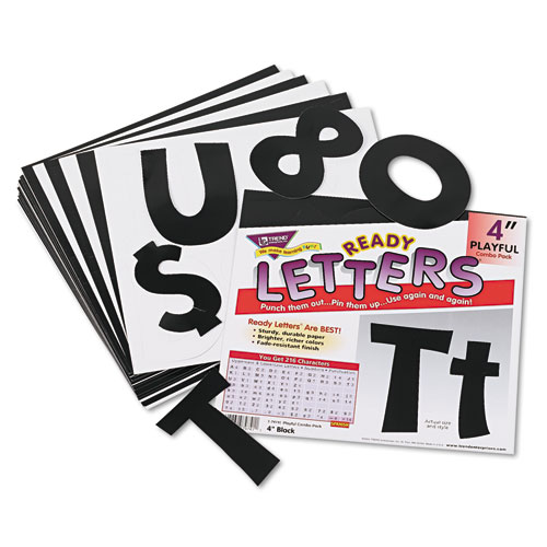 Image of Trend® Ready Letters Playful Combo Set, Black, 4"H, 216/Set
