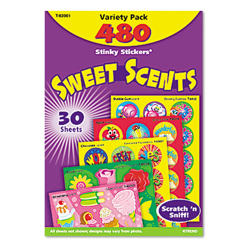 Image of Trend® Stinky Stickers Variety Pack, Sweet Scents, Assorted Colors, 483/Pack