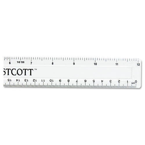 Image of Non-Shatter Flexible Ruler, Standard/Metric, 12" Long, Plastic, Clear