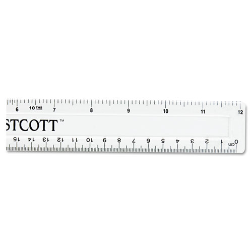 Image of Westcott® Non-Shatter Flexible Ruler, Standard/Metric, 12" Long, Plastic, Clear