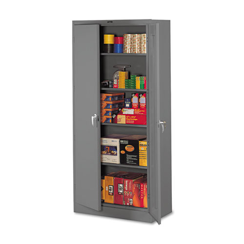 78" High Deluxe Steel Storage Cabinet, 36w x 18d x 78h, Medium Gray