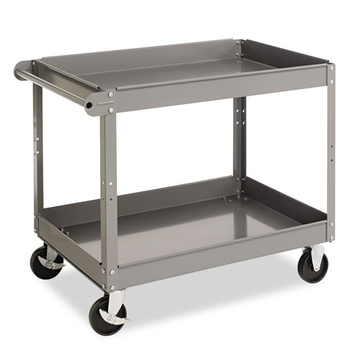 Image of Two-Shelf Metal Cart, Metal, 2 Shelves, 500 lb Capacity, 24" x 36" x 32", Gray