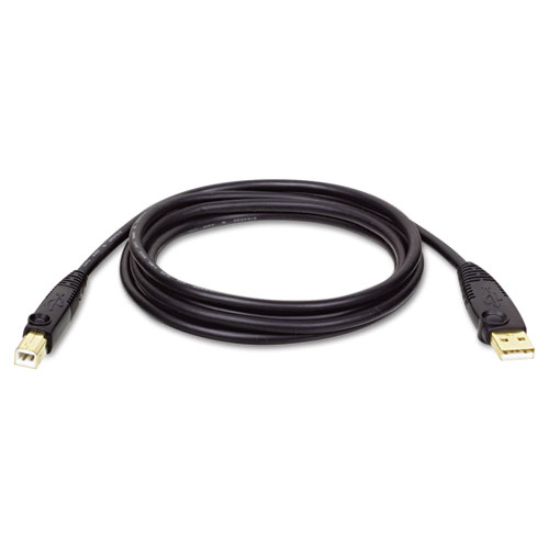 USB 2.0 A/B Cable (M/M), 10 ft., Black | by Plexsupply
