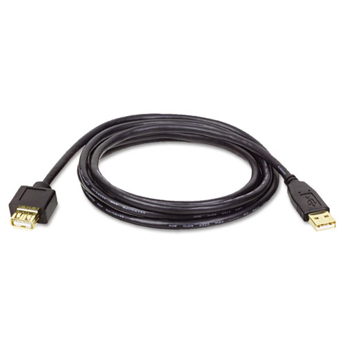 USB 2.0 A Extension Cable (M/F), 6 ft., Black | by Plexsupply