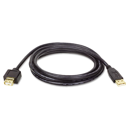 USB 2.0 A Extension Cable (M/F), 10 ft., Black | by Plexsupply