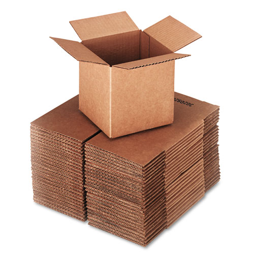 CUBED FIXED-DEPTH SHIPPING BOXES, REGULAR SLOTTED CONTAINER (RSC), 6" X 6" X 6", BROWN KRAFT, 25/BUNDLE
