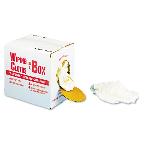 General Supply Multipurpose Reusable Wiping Cloths, Cotton, White, 5lb Box