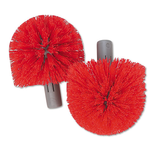 Replacement Heads for Ergo Toilet-Bowl-Brush System, Red, 2/Pack
