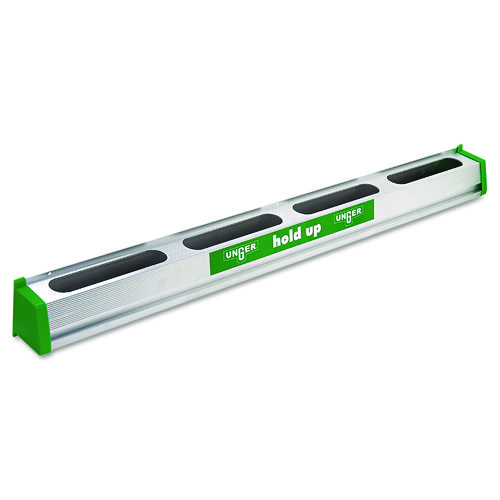 Image of Unger® Hold Up Aluminum Tool Rack, 36W X 3.5D X 3.5H, Aluminum/Green