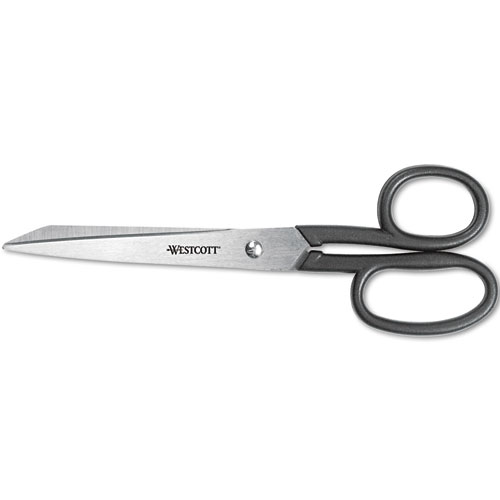 Westcott® Kleencut Stainless Steel Shears, 8" Long, 3.75" Cut Length, Black Straight Handle