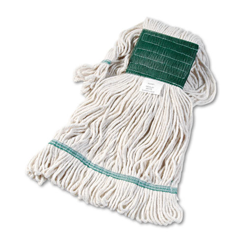 Image of Super Loop Wet Mop Head, Cotton/Synthetic Fiber, 5" Headband, Medium Size, White, 12/Carton