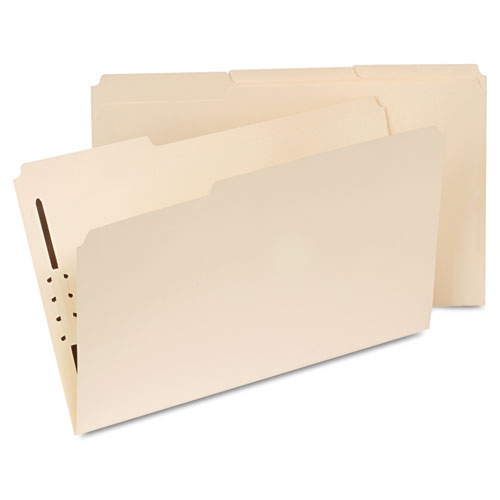 Reinforced Top Tab Folders with One Fastener, 1/3-Cut Tabs, Legal Size, Manila, 50/Box