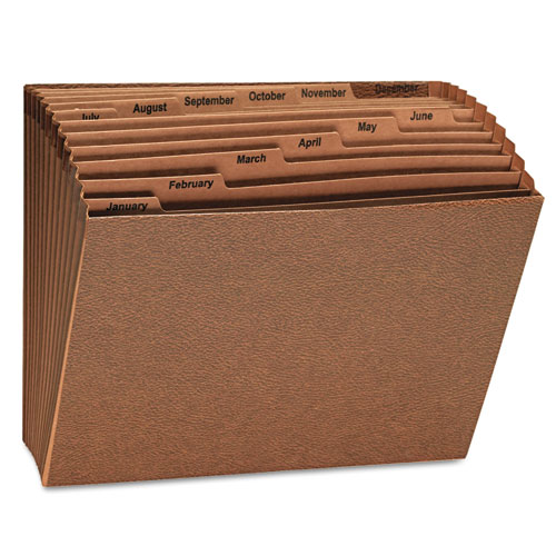 Image of Expanding Files, 12 Sections, 1/12-Cut Tabs, Letter Size, Redrope