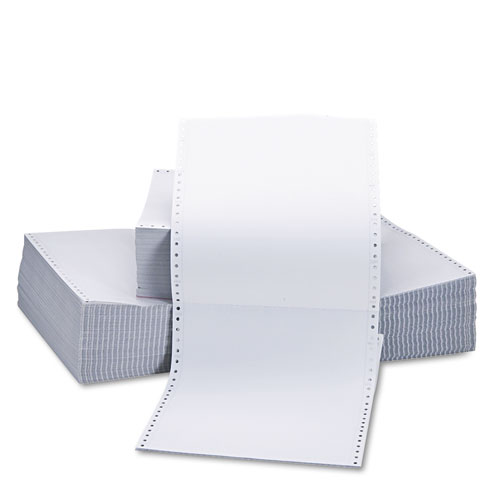 Universal® Printout Paper, 1-Part, 0.5" Standard Perforation, 20 lb Bond Weight, 9.5 x 11, White, 2,400/Carton