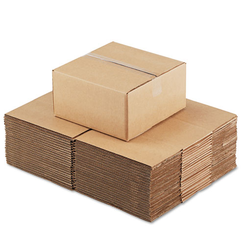 Image of Universal® Fixed-Depth Corrugated Shipping Boxes, Regular Slotted Container (Rsc), 12" X 12" X 6", Brown Kraft, 25/Bundle