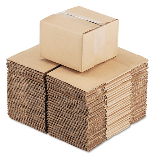 Image of Universal® Fixed-Depth Corrugated Shipping Boxes, Regular Slotted Container (Rsc), 6" X 6" X 4", Brown Kraft, 25/Bundle