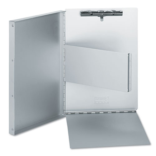 Universal® Deluxe Aluminum Document Box, 0.4" Clip Capacity, Holds 8.5 X 11 Sheets, Aluminum