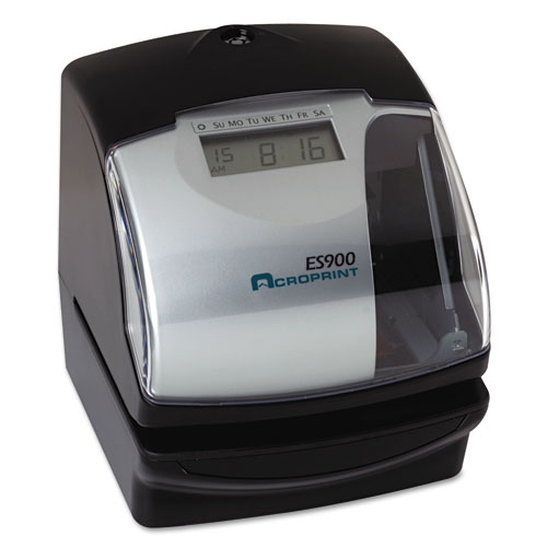 Image of Acroprint® Es900 Atomic Electronic Payroll Recorder, Time Stamp And Numbering Machine, Digital Display, Black