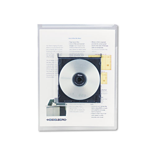 Image of Transparent Deluxe Locking Project Files with CD-ROM Holder, Letter Size, Clear, 25/Pack