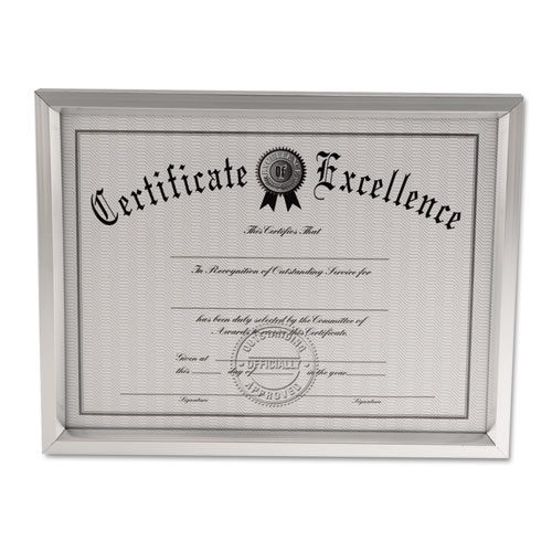 Image of Plastic Document Frame, for 8.5 x 11, Easel Back, Metallic Silver