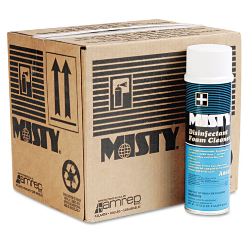 Image of Misty® Disinfectant Foam Cleaner, Fresh Scent, 19 Oz Aerosol Spray, 12/Carton