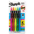 Retractable Highlighters, Assorted Ink Colors, Chisel Tip, Assorted Barrel Colors, 5/Set