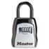 Locking Combination 5 Key Steel Box, 3 1/4w x 1 5/8d x 4h, Black/Silver