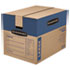 SmoothMove Prime Moving and Storage Boxes, Regular Slotted Container (RSC), 24" x 18" x 18", Brown Kraft/Blue, 6/Carton