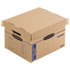 SmoothMove Maximum Strength Moving Boxes, Small, Half Slotted Container (HSC), 15" x 15" x 12", Brown Kraft/Blue, 8/Pack