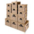 SmoothMove Classic Moving and Storage Boxes, Assorted Sizes, Half Slotted Container (HSC), Brown Kraft/Blue, 12/Carton
