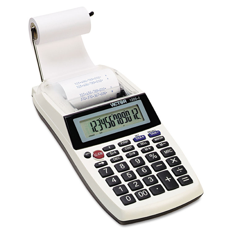 Picture of 1205-4 Palm/Desktop One-Color Printing Calculator, Black Print, 2 Lines/Sec