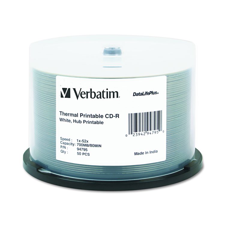 Printable CD R Discs 700MB 80min 52x Spindle White 50 Pack