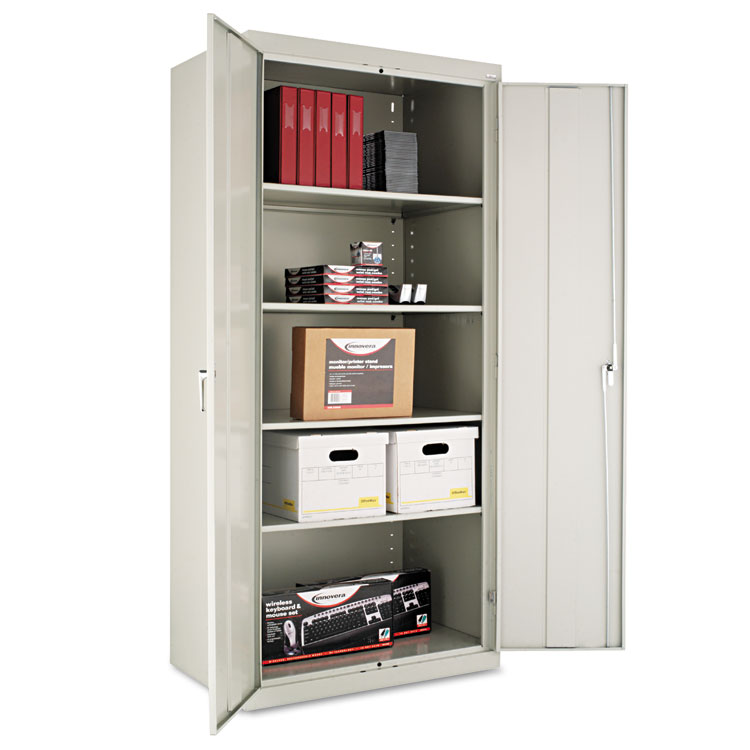 Picture of Assembled 78" High Storage Cabinet, w/Adjustable Shelves, 36w x 24d, Light Gray