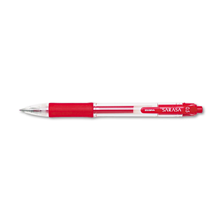 Picture of Sarasa Retractable Gel Pen, Red Ink, Fine, Dozen