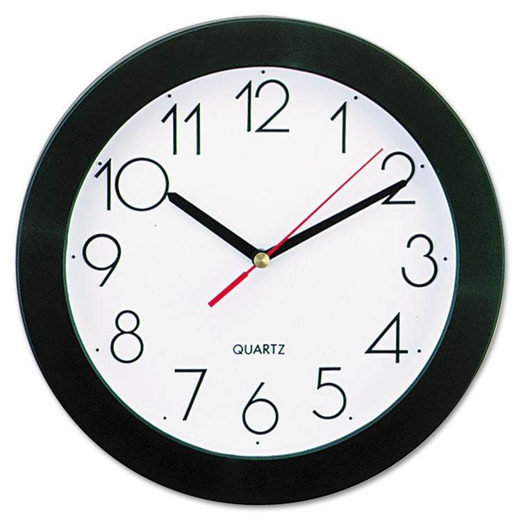 Picture of Round Wall Clock, 9 3/4", Black