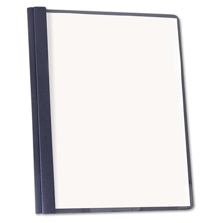 Picture of Clear Front Report Cover, Tang Fasteners, Letter Size, Dark Blue, 25/Box