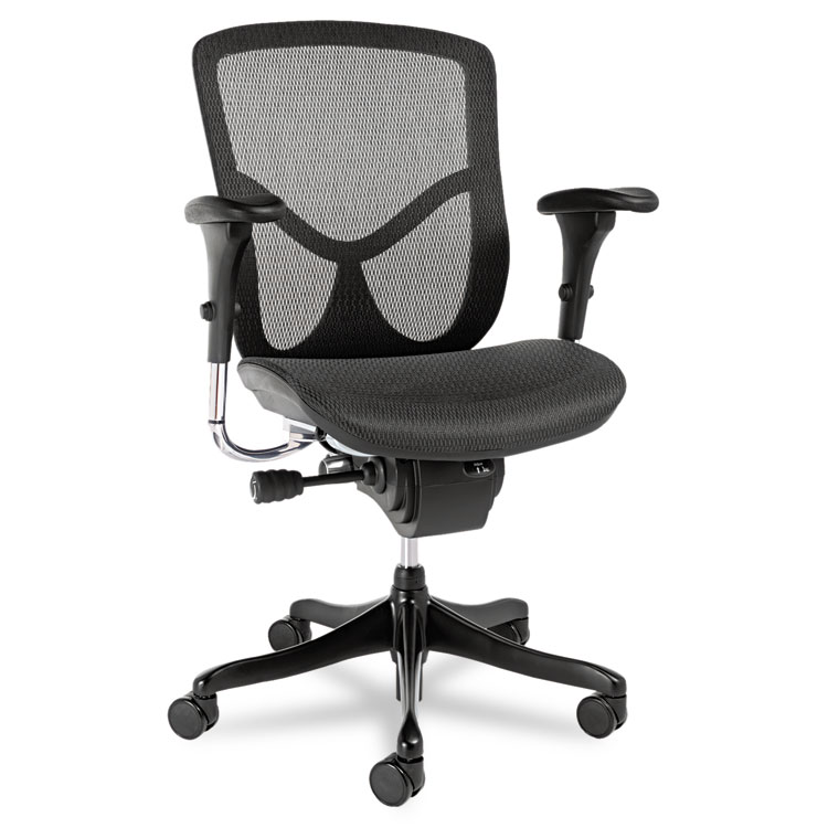Picture of Alera EQ Series Ergonomic Multifunction Mid-Back Mesh Chair, Black Base