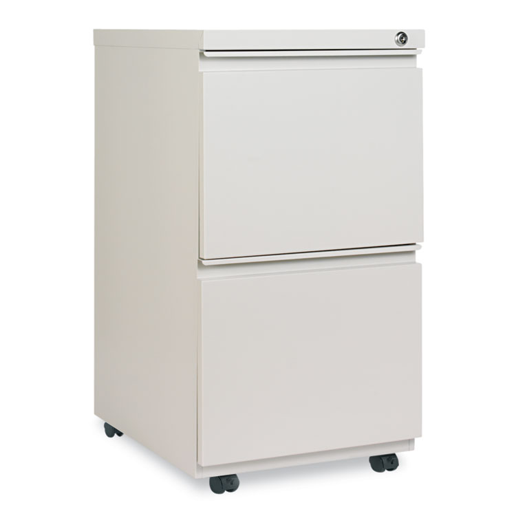 Picture of Two-Drawer Metal Pedestal File With Full-Length Pull, 14 7/8w X 19 1/8d, Lt Gray