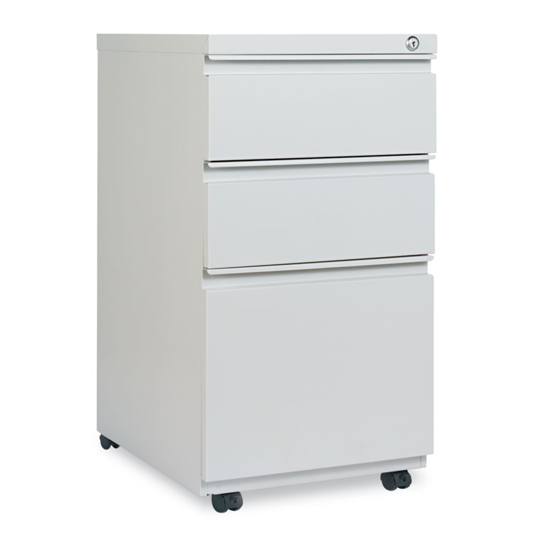 Picture of Three-Drawer Pedestal File With Full-Length Pull, 14 7/8 X 19 1/8, Light Gray