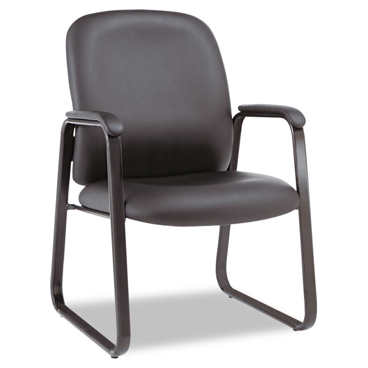 Picture of Alera Genaro Series Guest Chair, Black Leather, Sled Base