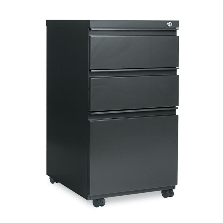 Picture of Three-Drawer Metal Pedestal File W/full-Length Pull, 14 7/8 X 19 1/8, Charcoal
