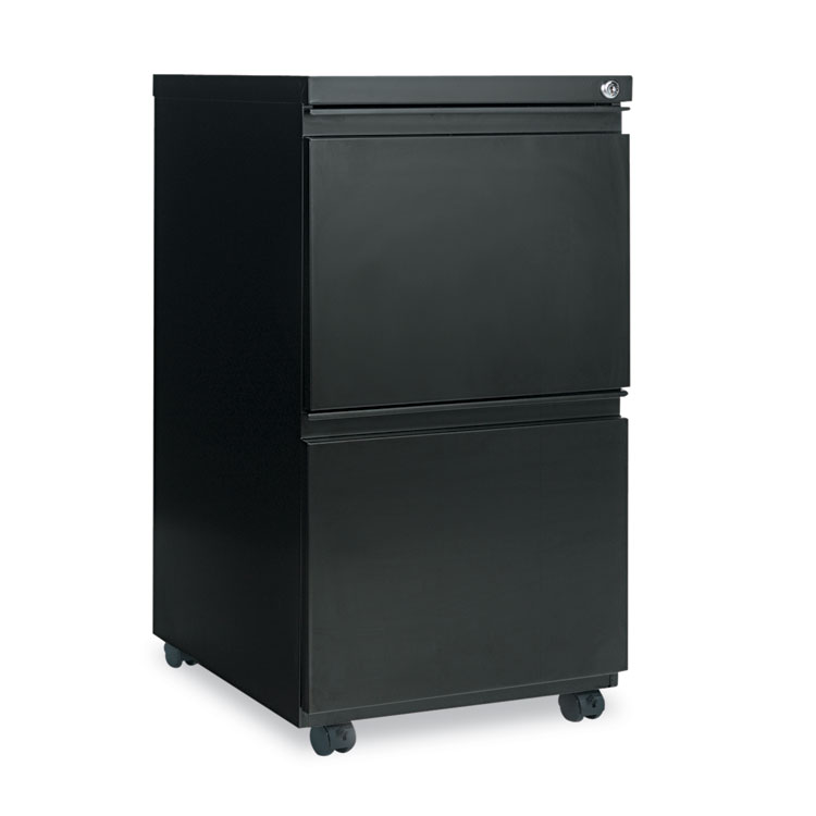 Picture of Two-Drawer Metal Pedestal File With Full-Length Pull, 14 7/8w X 19 1/8d, Black