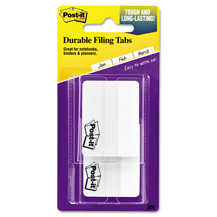 2 and 3 Tabs, Lined, 1/5-Cut Tabs, White, 2 Wide, 50/Pack