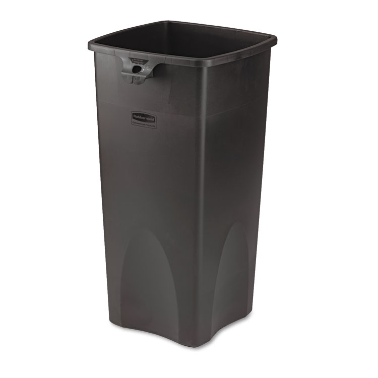 Picture of Untouchable Waste Container, Square, Plastic, 23gal, Black
