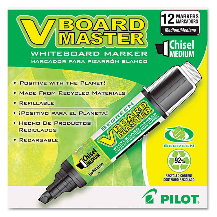 PIL43914 Pilot® 43914 BeGreen V Board Master Dry Erase Marker, Medium