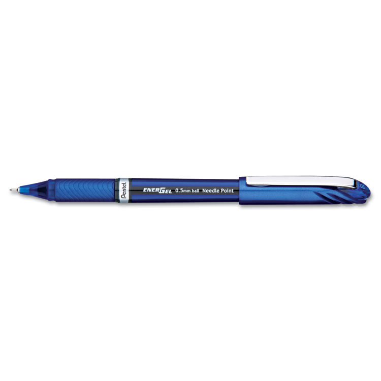 Picture of EnerGel NV Liquid Gel Pen, .5mm, Blue Barrel, Blue Ink, Dozen