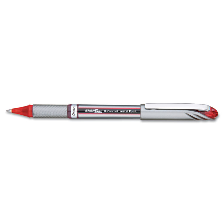 Picture of EnerGel NV Liquid Gel Pen, .7mm, Red Barrel, Red Ink, Dozen