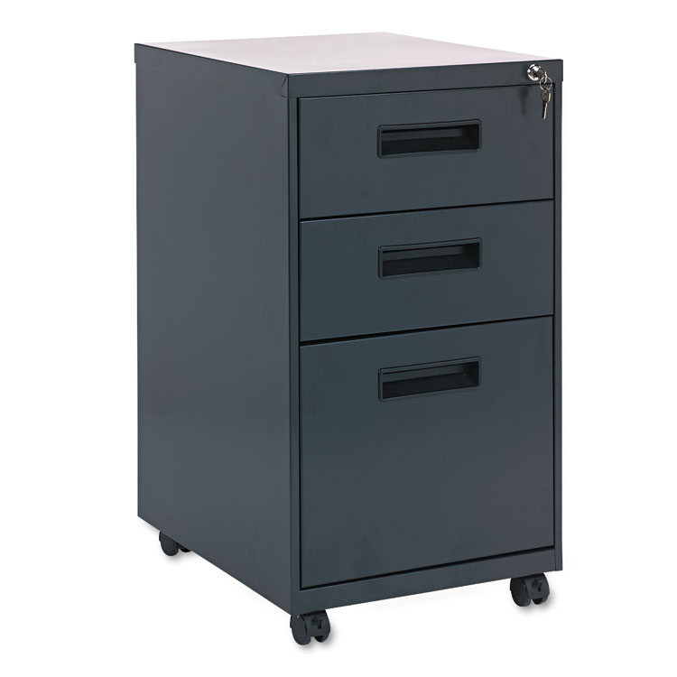 Picture of Three-Drawer Metal Pedestal File, 14 7/8w X 19-1/8d X 27-3/4h, Charcoal